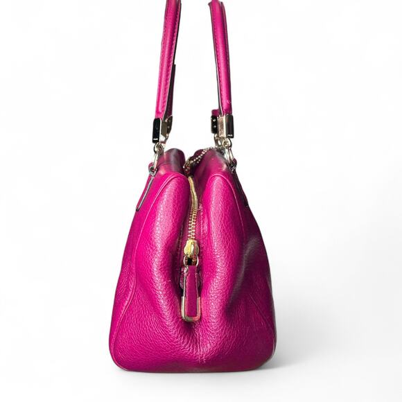 MADISON LEATHER MINI SATCHEL COACH F49720  GOLD CRANBERRY Y2K - Picture 2 of 10